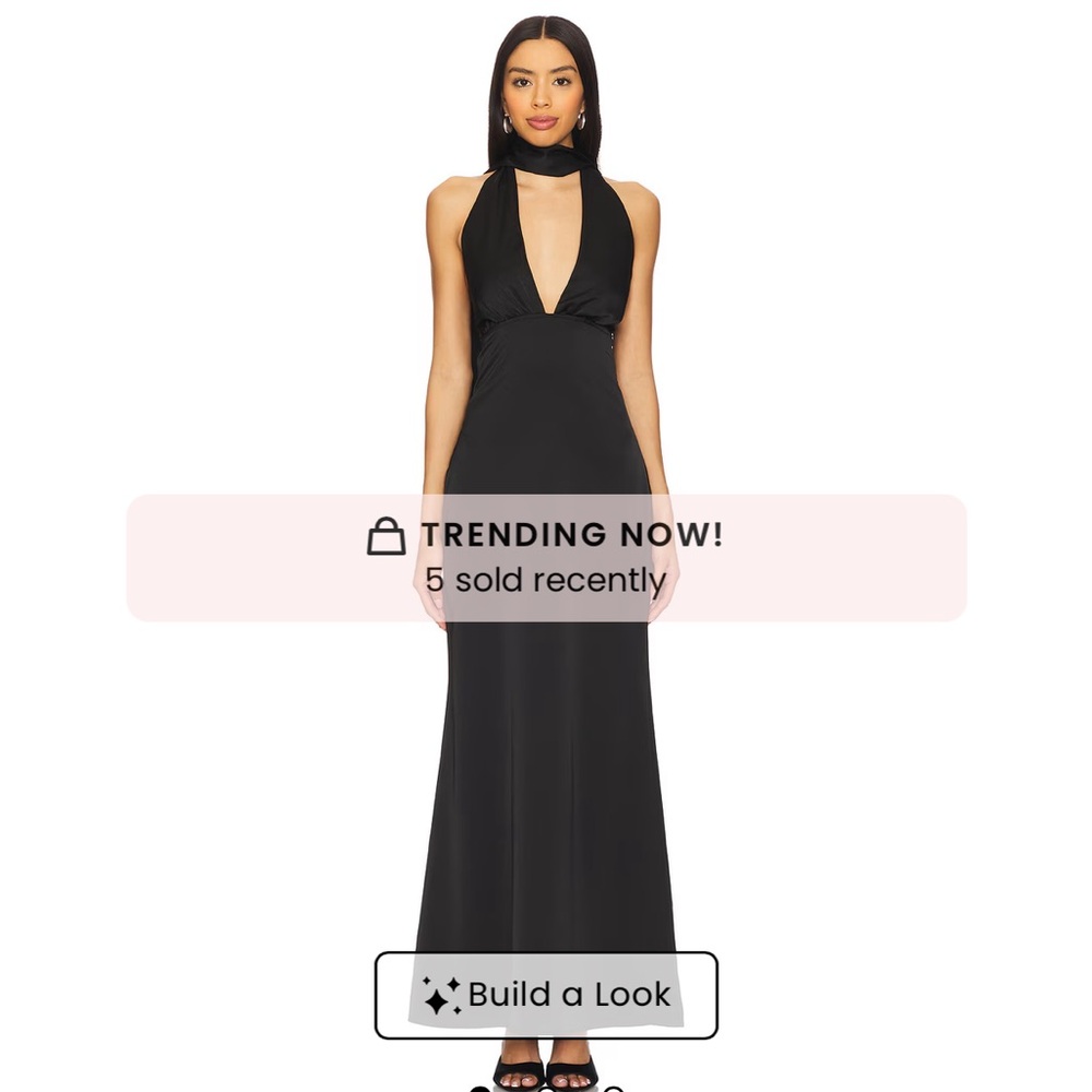 Bethany Halter Gown in Black -superdown
